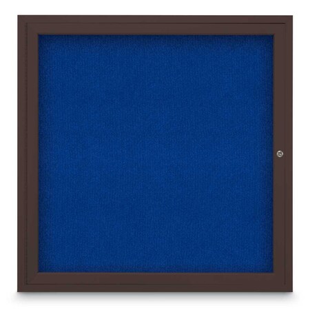 United Visual Products Sliding Door Indoor Enclosed Corkboard, 9 UV9029ACS-WHITE-DRKSPR